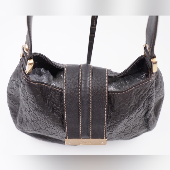 ❌️❌️SOLD❌️❌️BK36❤️ GUCCI Guccissima New Ladies Web Hobo - Picture 5 of 12